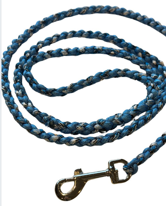 Hand Braided Paracord Dog Lead Lead Just 4 Pets Blue