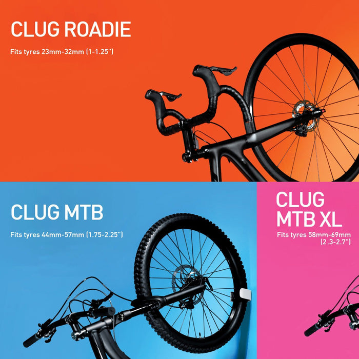 CLUG World's smallest Bicycle Stand - Mountain bike "MTB XL" for large tires 58mm - 69mm 12 month warranty applies Hornit