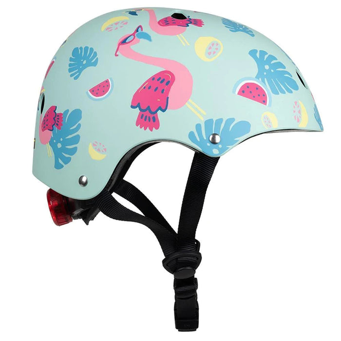 Mini Hornit LIDS Children's Bicycle & Scooter Helmet with Flashing Safety Lights - Flamingo Style 12 month warranty applies Hornit