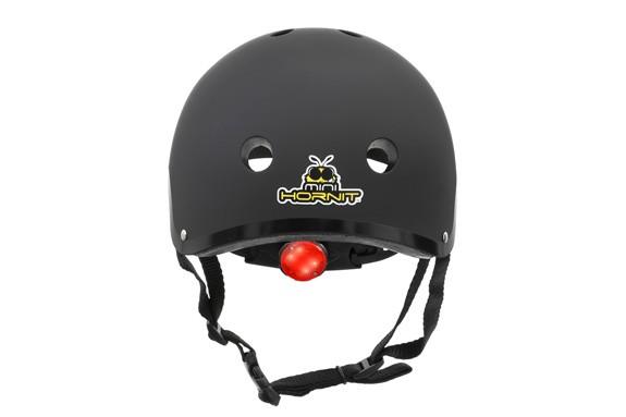 Mini Hornit LIDS Children's Bicycle & Scooter Helmet with Flashing Safety Lights - STEALTH BLACK Style 12 month warranty applies Hornit