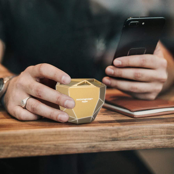 Xoopar GEO Wireless Bluetooth Speaker : Gold 12 month warranty applies Tech Outlet