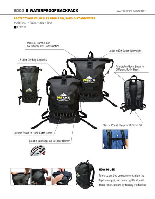 Waterproof Outdoor Backpack 12 month warranty applies Tech Outlet