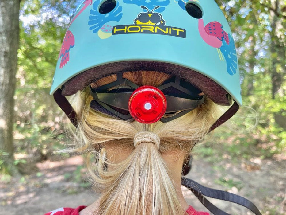 Mini Hornit LIDS Children's Bicycle & Scooter Helmet with Flashing Safety Lights - Flamingo Style 12 month warranty applies Hornit