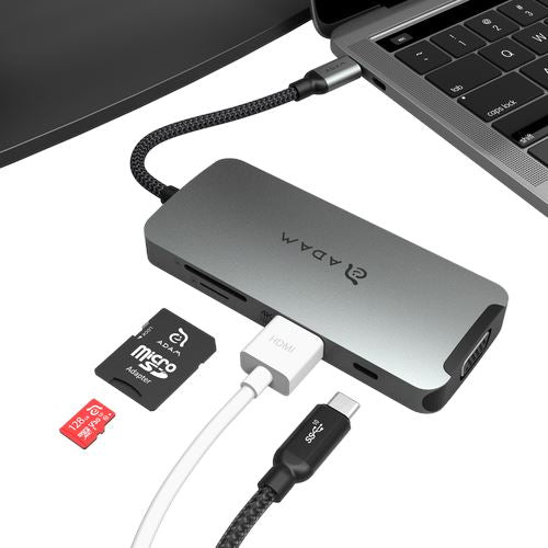 Adam Elements Casa Hub A08 USB 3.1 Type-C 8-in-1 Multi-function Hub 12 month warranty applies Adam Elements