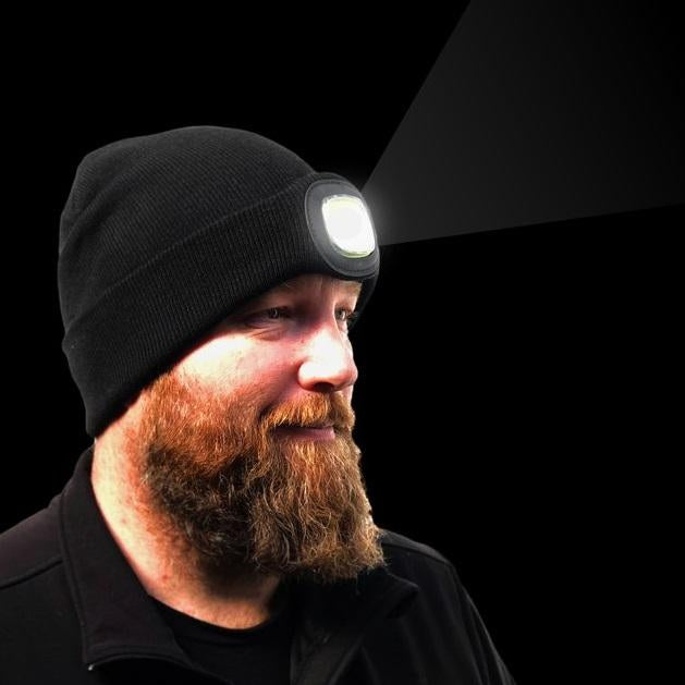Introducing The Warm Beanie that has a built-in LED Light your way this winter!