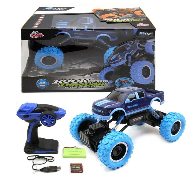 Racing Rally Rock Through RC 4WD Off Roader Blue Toy Cars Tech Outlet 