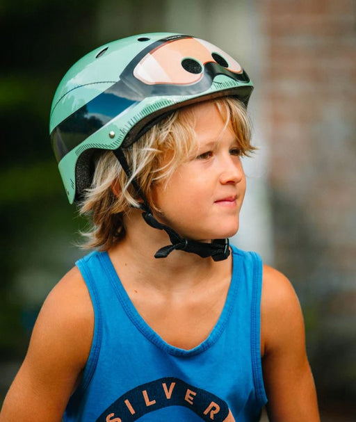 Mini Hornit LIDS Children's Bicycle & Scooter Helmet with Flashing Safety Lights - Military Hornit 