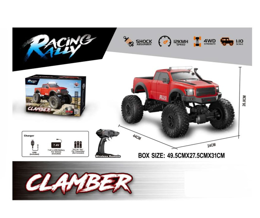 Racing Rally 1:10 Remote Control Clamber Truck Toy Cars RACING RALLY 