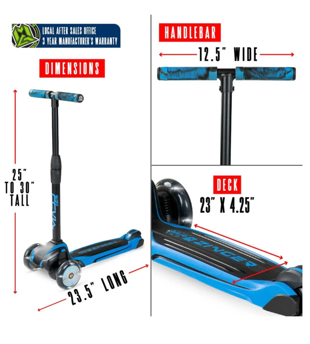 Madd Gear Zinger 3 Wheeled Scooter - Blue Scooter Madd Gear 