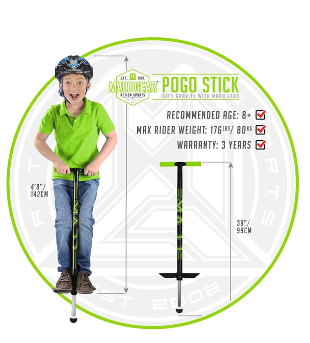 MADD HATTER POGO STICK GREEN / BLACK POGO STICK Madd Gear 