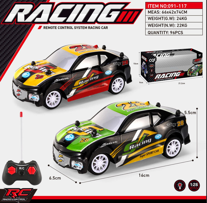 1: 28 Four-Way PVC Car Shell Light Remote Control Car RC CAR Techoutlet 