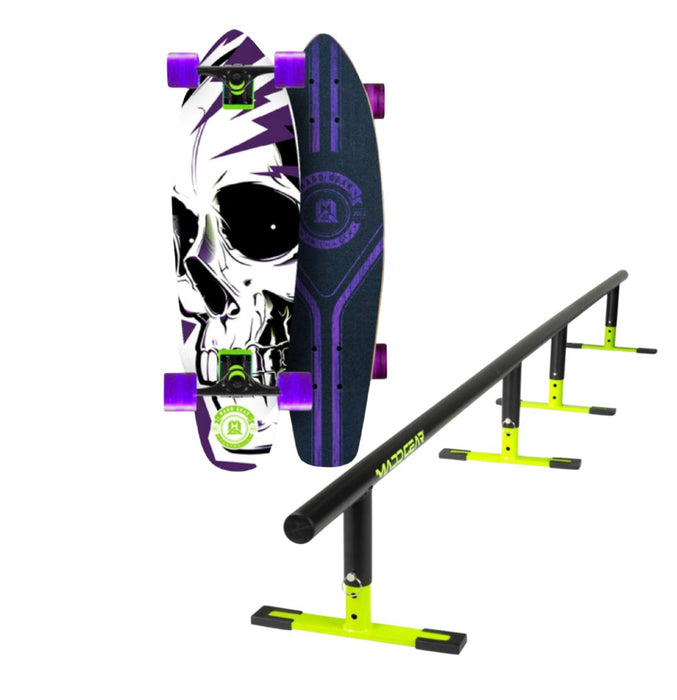 Skull Skateboard & Rail Bundle Skateboard Madd Gear 