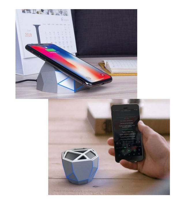 Xoopar GEO Speaker & Charging Dock Bundle -Silver Xoopar 