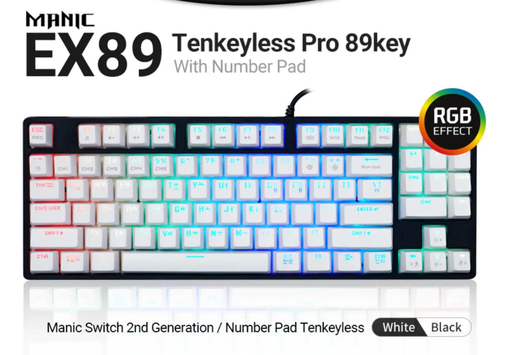 Manic EX89 Gaming Mechanical Keyboard - Micronics Gaming Keyboards microns 
