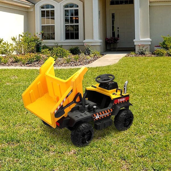 Ride On Dump Truck with working Tipper Tray 12V Yellow - pre assembled Tech Outlet 