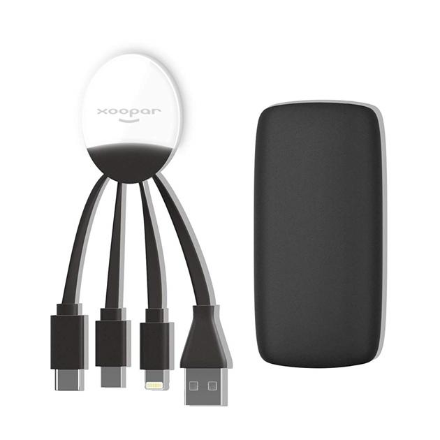 Xoopar Weekender Power Pack : Multi phone Charging cable & Power bank - select your colour! 6 month warranty applies Xoopar Black 