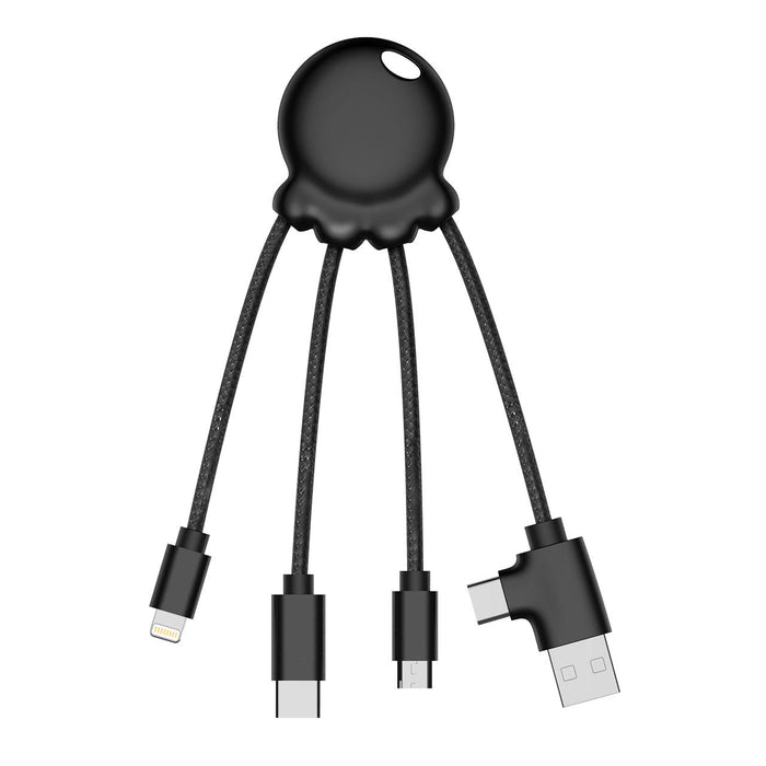 Xoopar Metallic Octopus : All-in-One USB Charging Cable to fit all phone types 12 month warranty applies Xoopar Metallic Black 