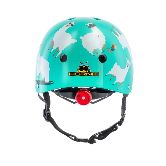 Mini Hornit LIDS Children's Bicycle & Scooter Helmet with Flashing Safety Lights - Llama Style 12 month warranty applies Hornit 