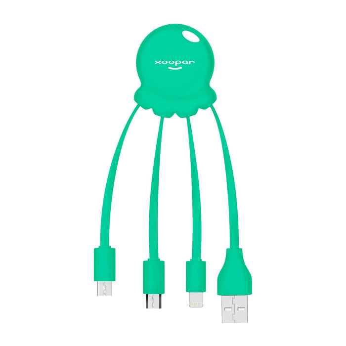 Xoopar Octopus : All-in-One USB Charging Cable to fit all phone types 12 month warranty applies Xoopar Matte Mint 