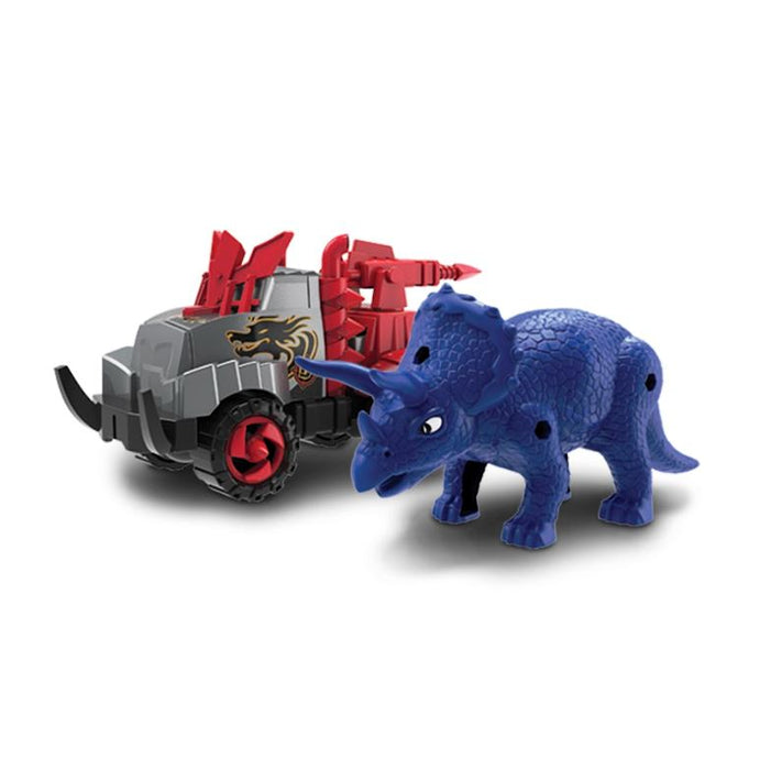 Road Rippers Snap'n'Play Dino vs Trucks - Assorted designs Toy Cars Nikko Blue Triceratops 