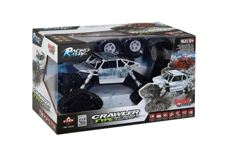 Rock Through Crawler RC 4WD Car with Tracks Silver 3 month warranty applies Tech Outlet 