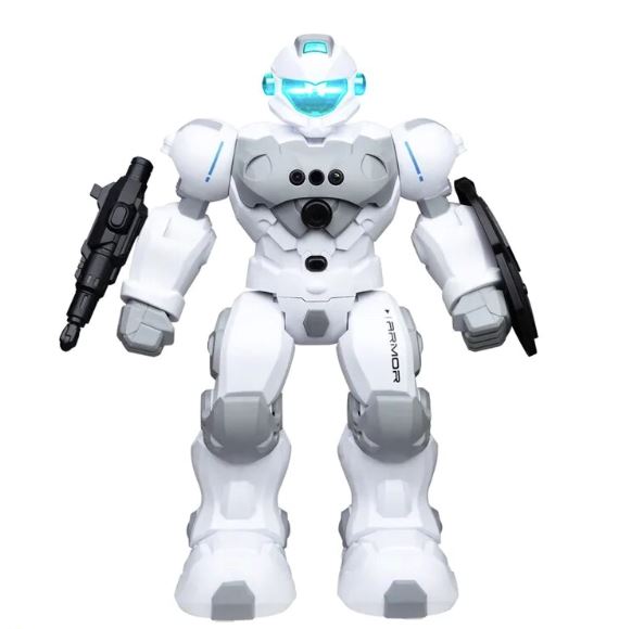 Smart Police RC Robot with Weapon White Tech Outlet 