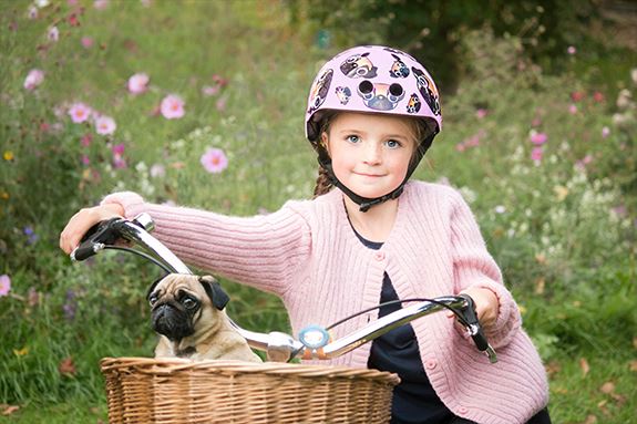 Mini Hornit LIDS Children's Bicycle & Scooter Helmet with Flashing Safety Lights - PUG PUPPY Style 12 month warranty applies Hornit 