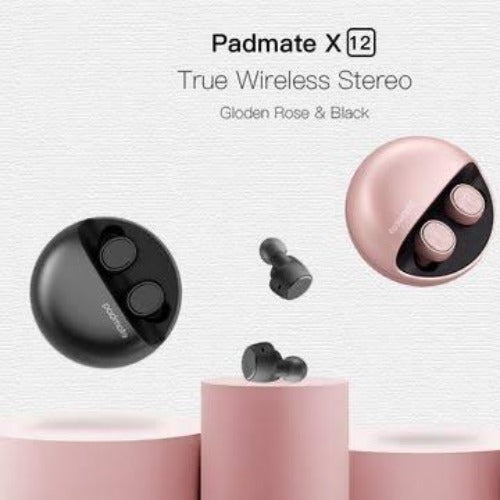 Padmate X12 True Wireless In-Ear Headphones - Black 12 month warranty applies Tech Outlet 