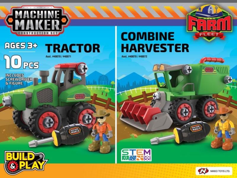 Nikko Farm Vehicles FARM VEHICLES (Incl Vehicle and figure) (8" / 20CM) Assorted Toy Cars Nikko 