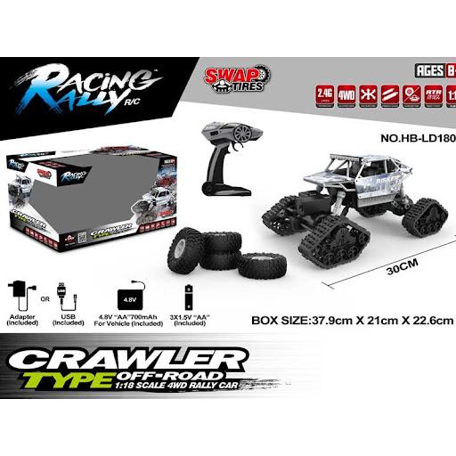 HB Toys Rock Crawler RC 4WD Off Roader Car with Tracks Green Silver 3 month warranty applies Tech Outlet 